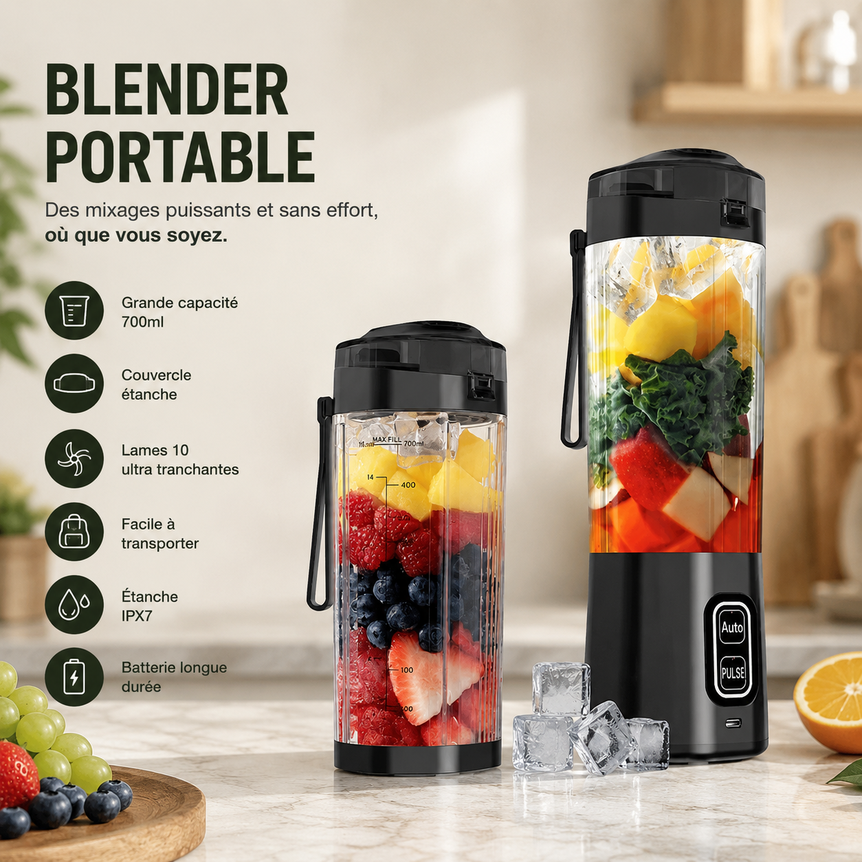 mixeur portable pour famille grand format